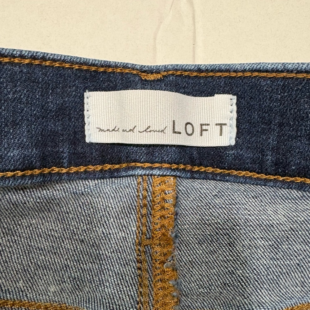 Loft skinny dark wash jeans, used, size 12, 31” inseam - Picture 4 of 6